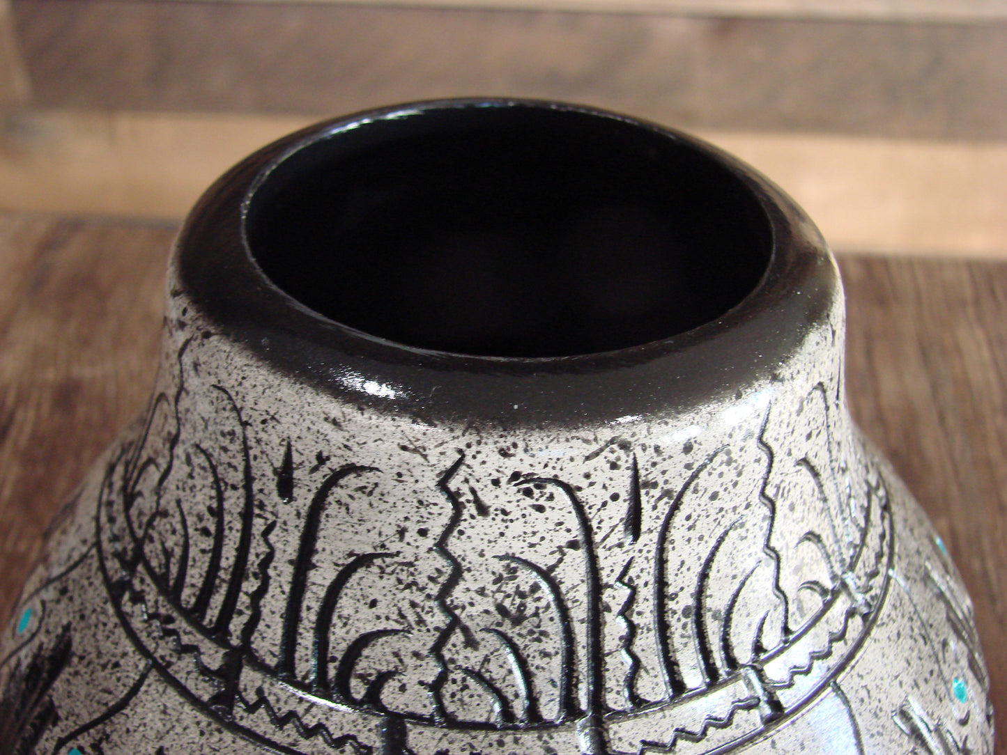 Native American Hand Etched Pottery Signed by Dewayne & Eskeets