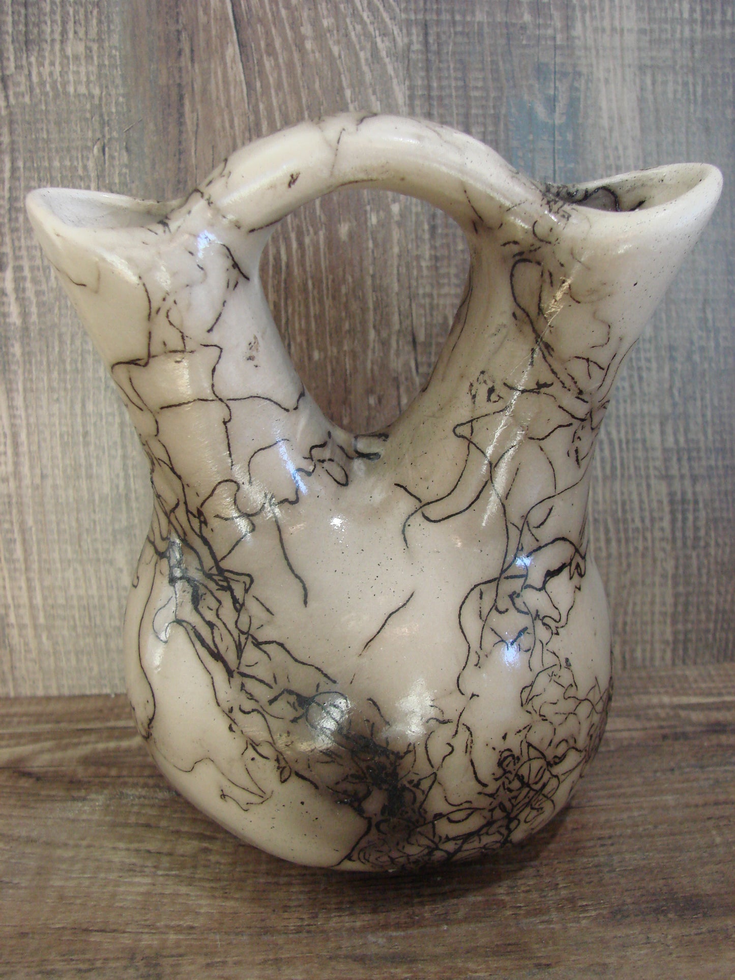Small Native American Horse Hair Wedding Vase Pottery by Vail