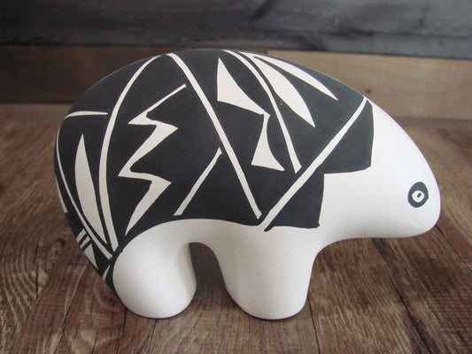 Native American Hand Painted Acoma Bear Pottery by Concho