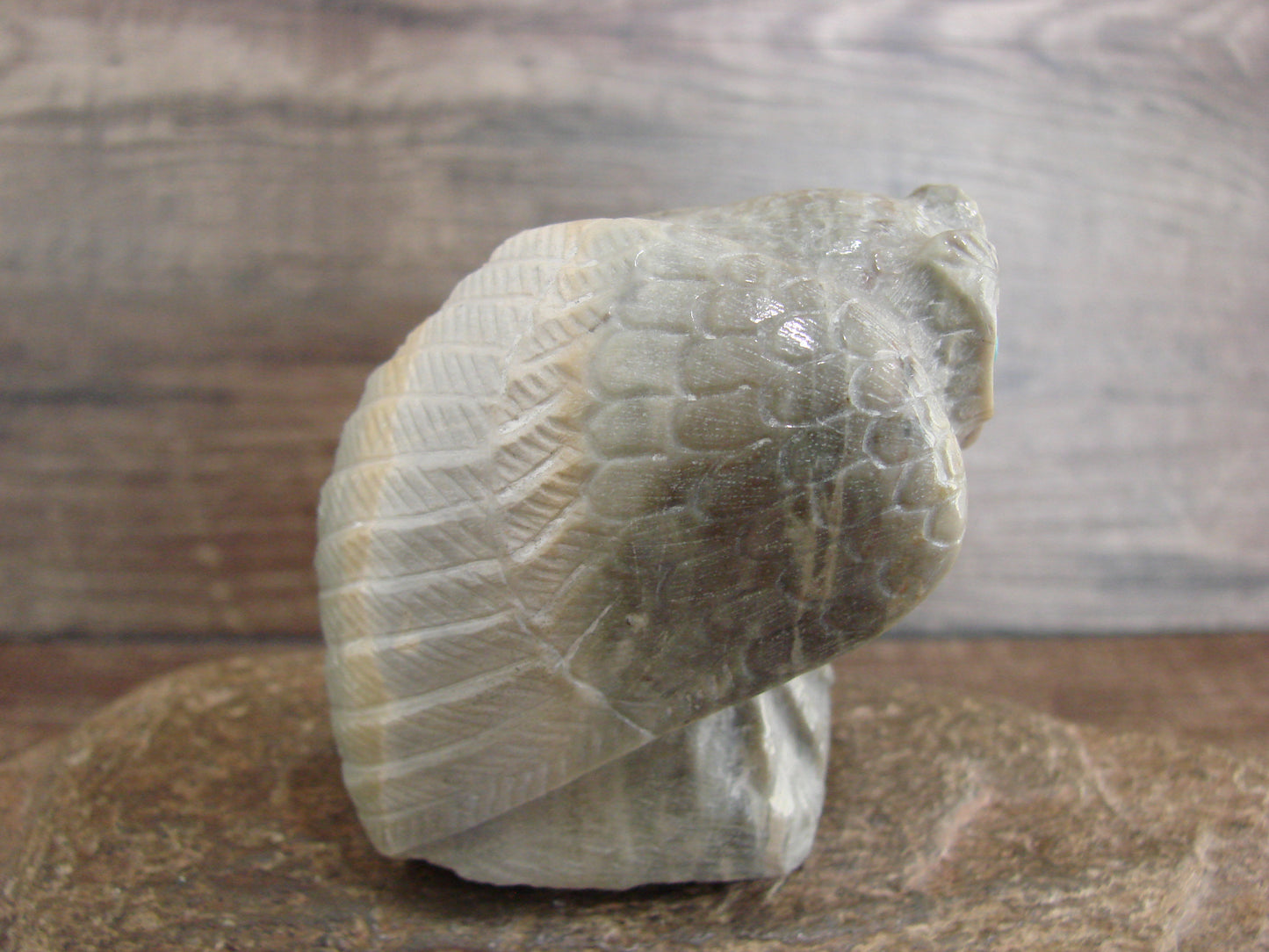 Native American Zuni Indian Hand Carved Owl Marble Fetish- Kaamasee