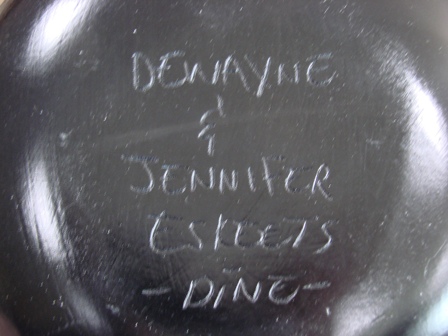 Native American Hand Etched Pottery Signed by Dewayne & Eskeets