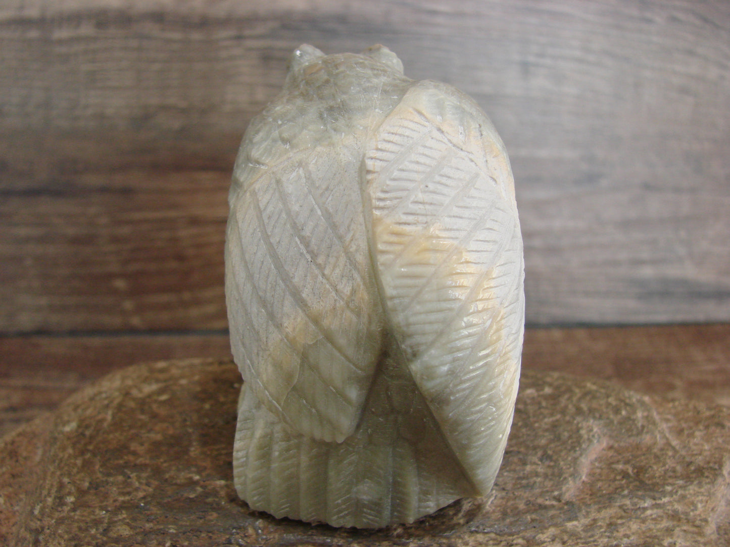 Native American Zuni Indian Hand Carved Owl Marble Fetish- Kaamasee