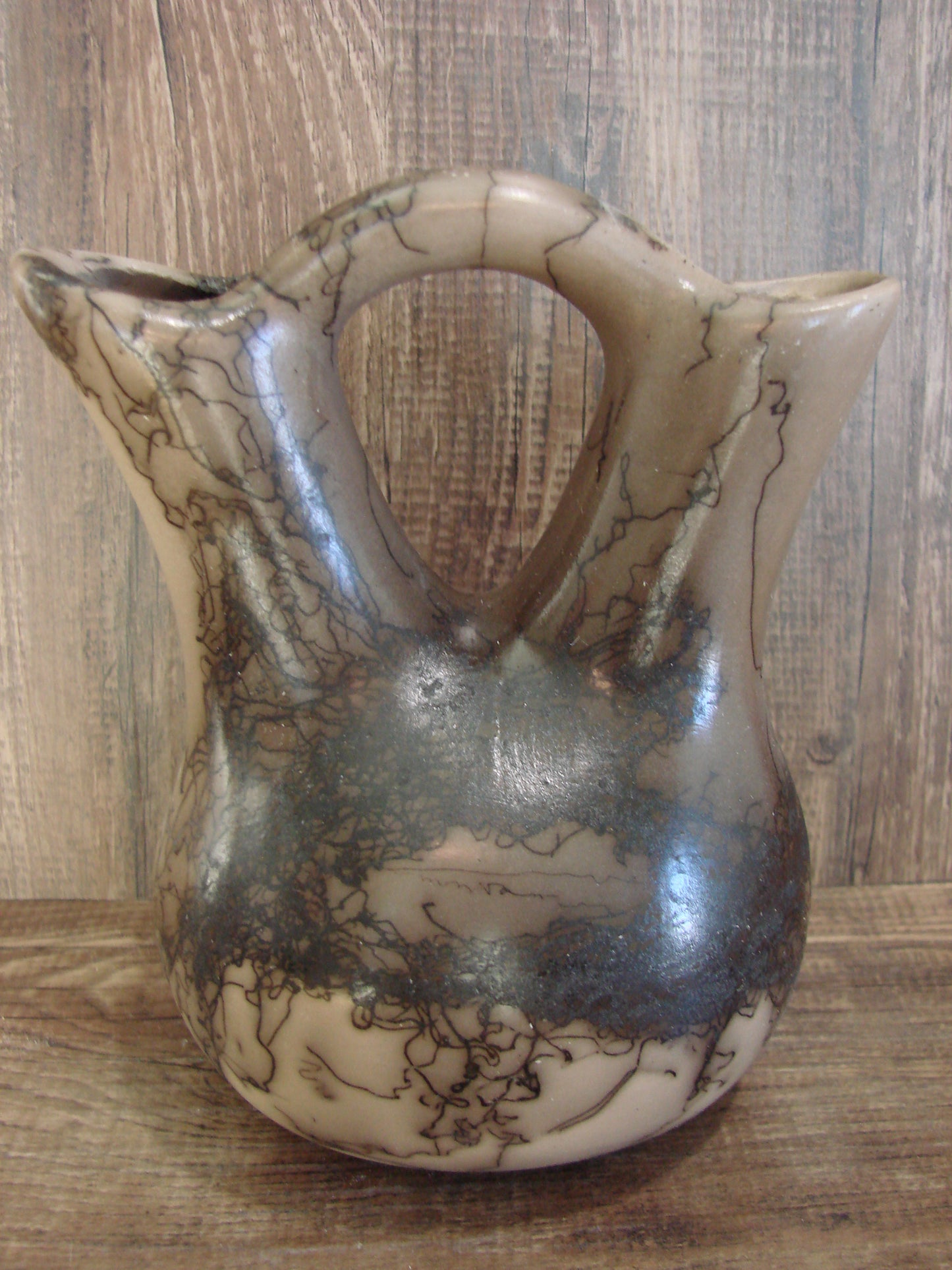 Small Native American Horse Hair Wedding Vase Pottery by Vail