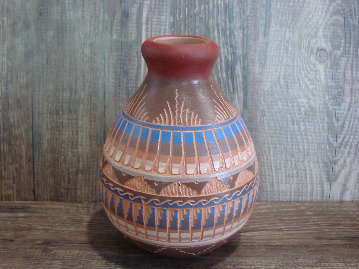 Native American Hand Etched & Hand Painted Pottery - Gilmore