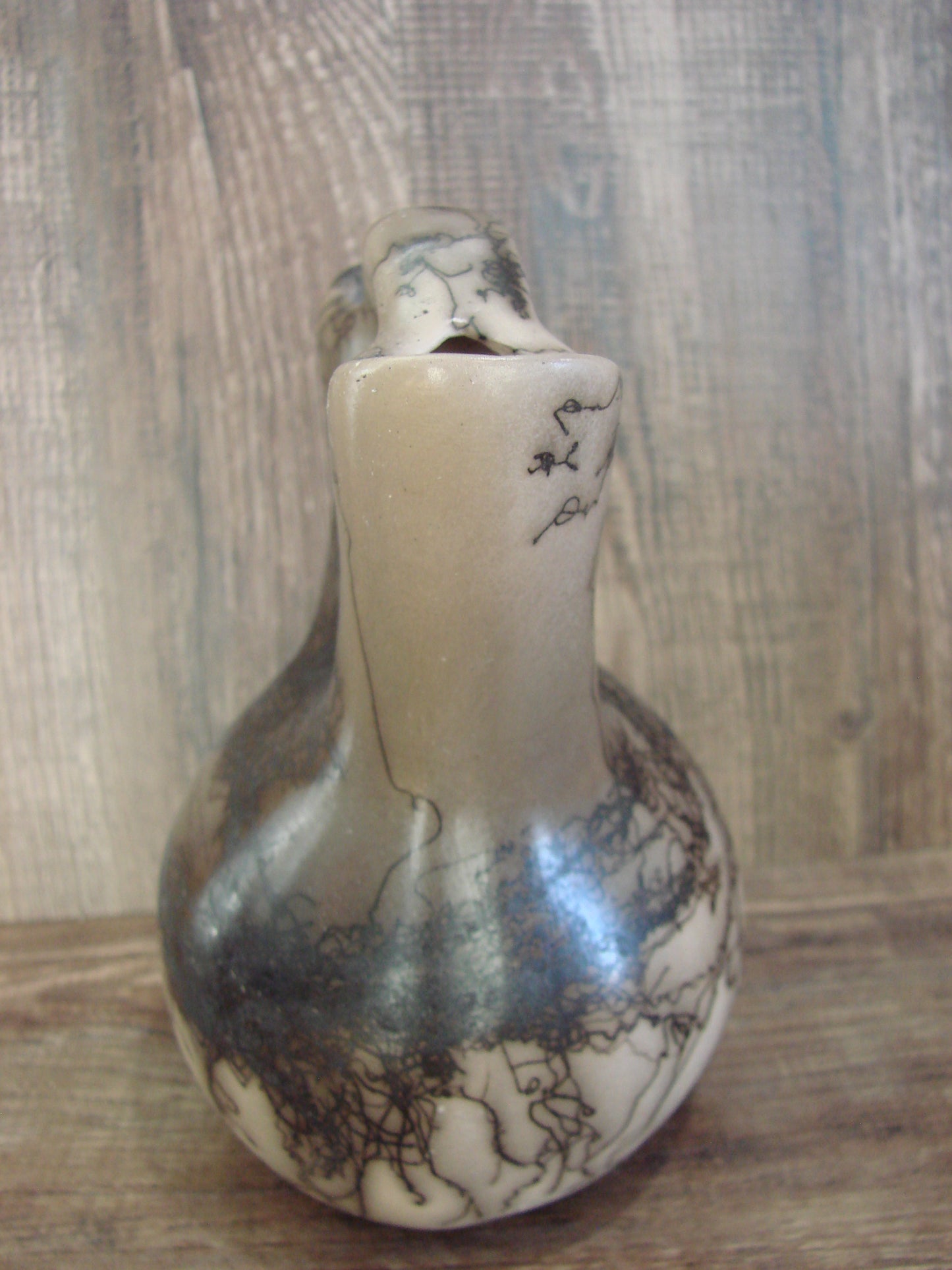 Small Native American Horse Hair Wedding Vase Pottery by Vail