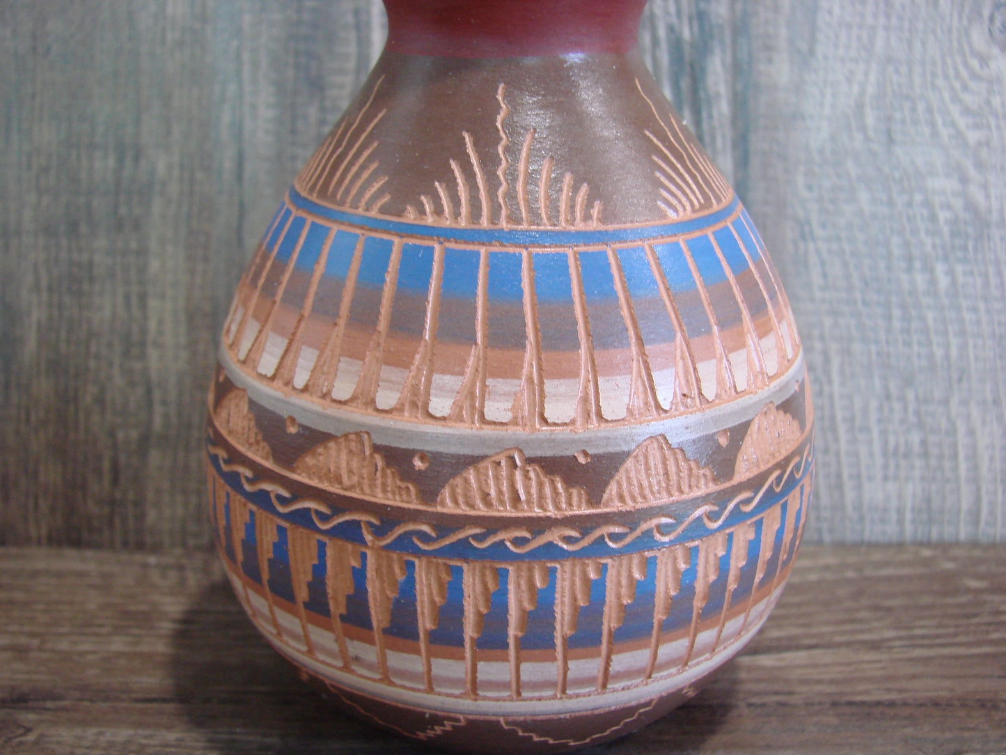 Native American Hand Etched & Hand Painted Pottery - Gilmore