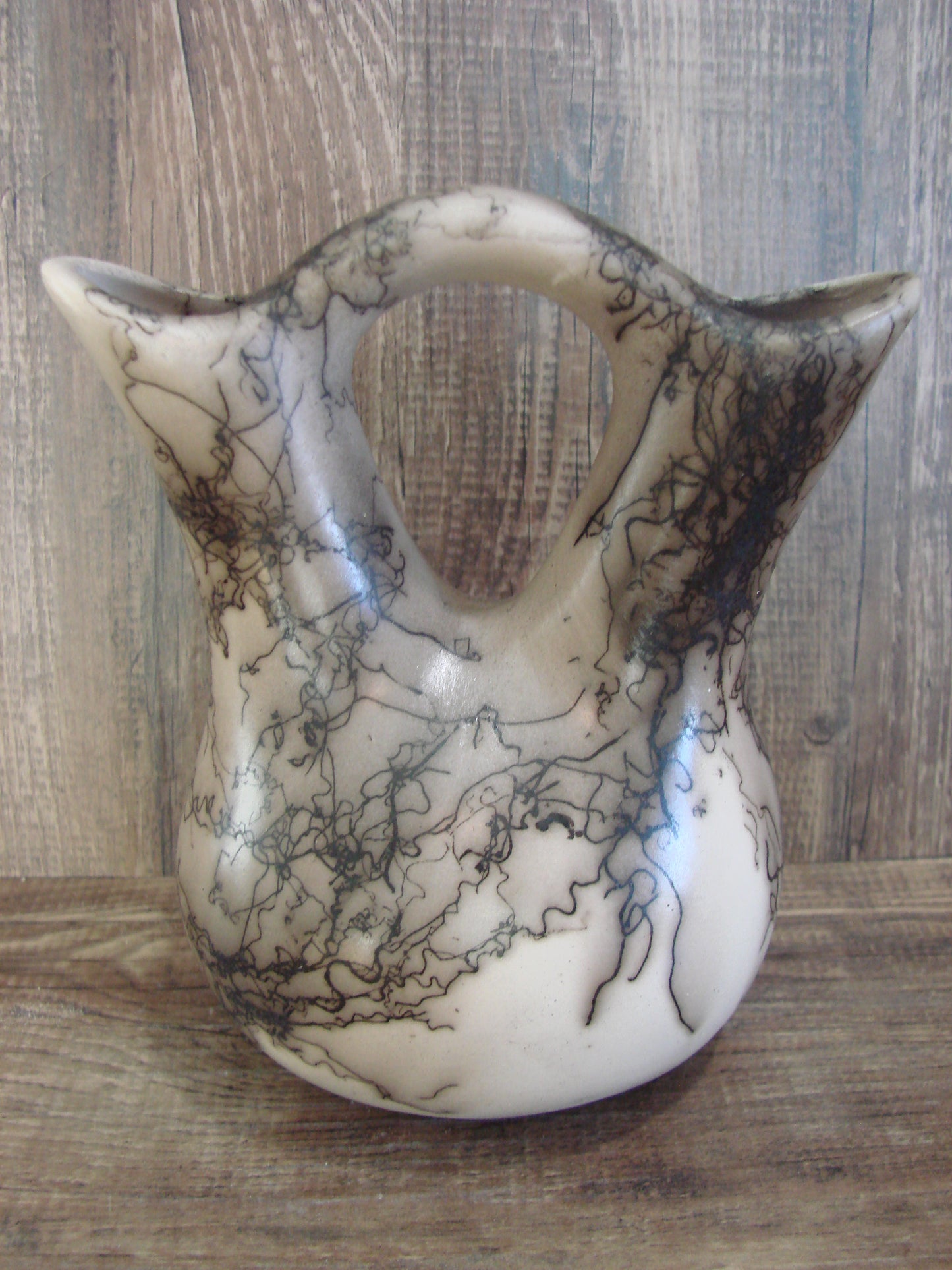 Small Native American Horse Hair Wedding Vase Pottery by Vail