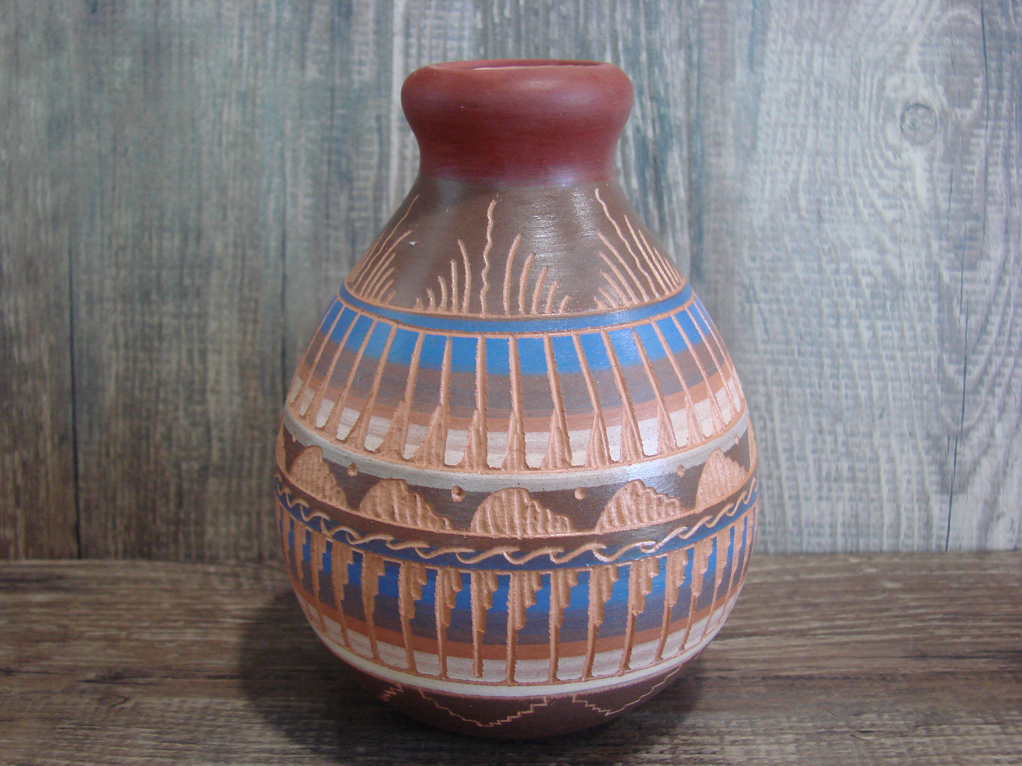 Native American Hand Etched & Hand Painted Pottery - Gilmore