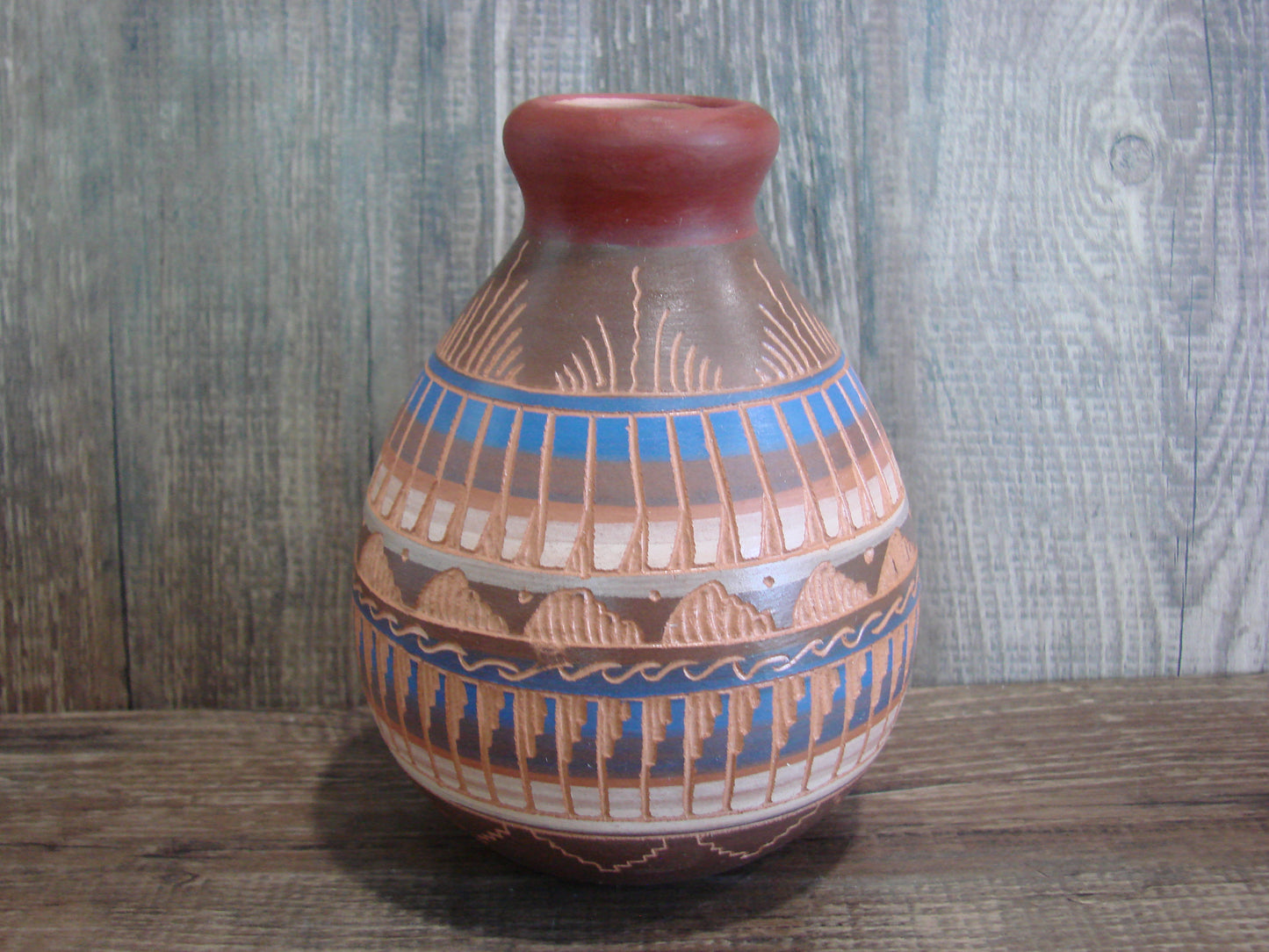 Native American Hand Etched & Hand Painted Pottery - Gilmore
