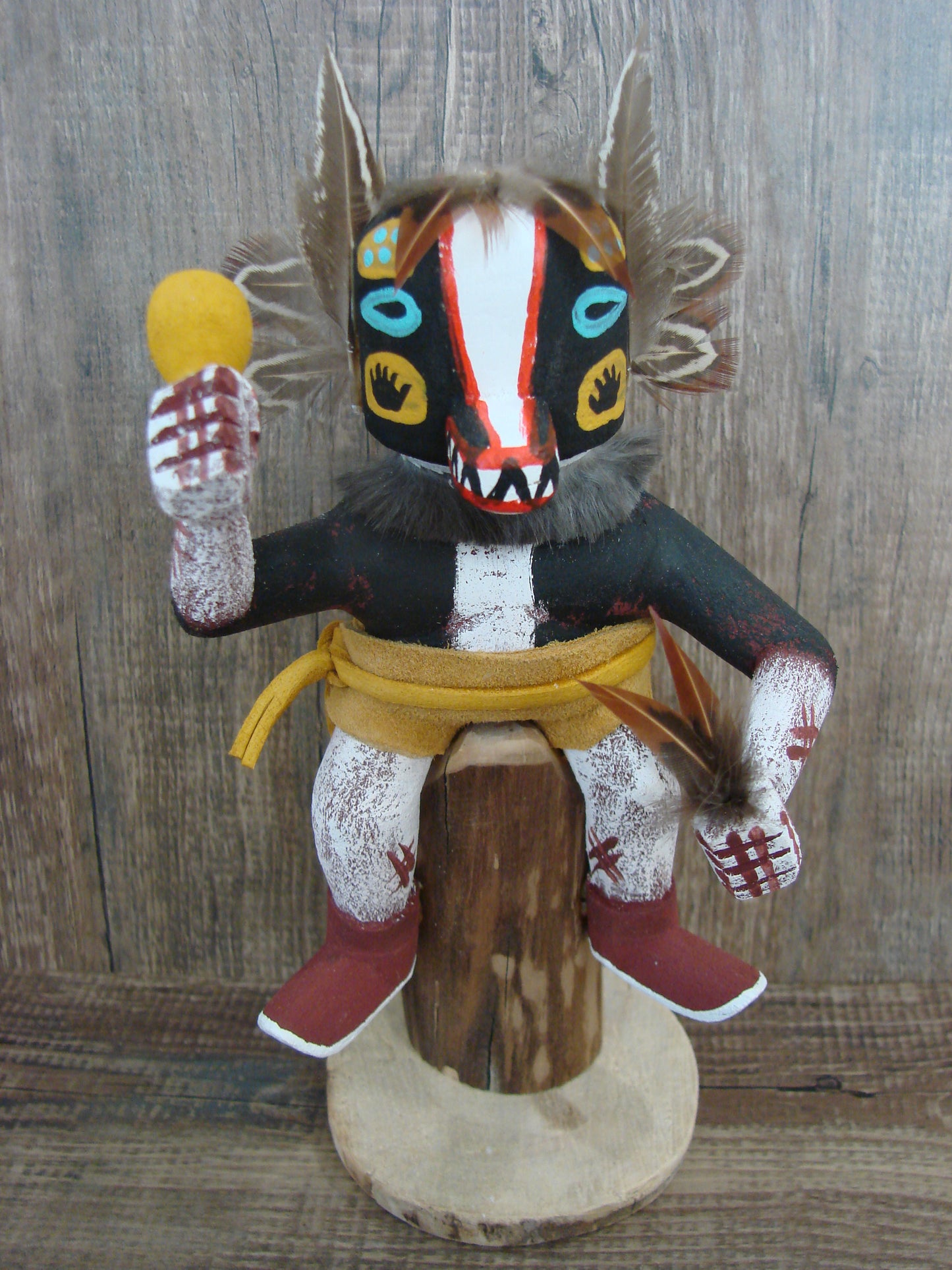 Native American Badger Kachina Dancer Signed Benally