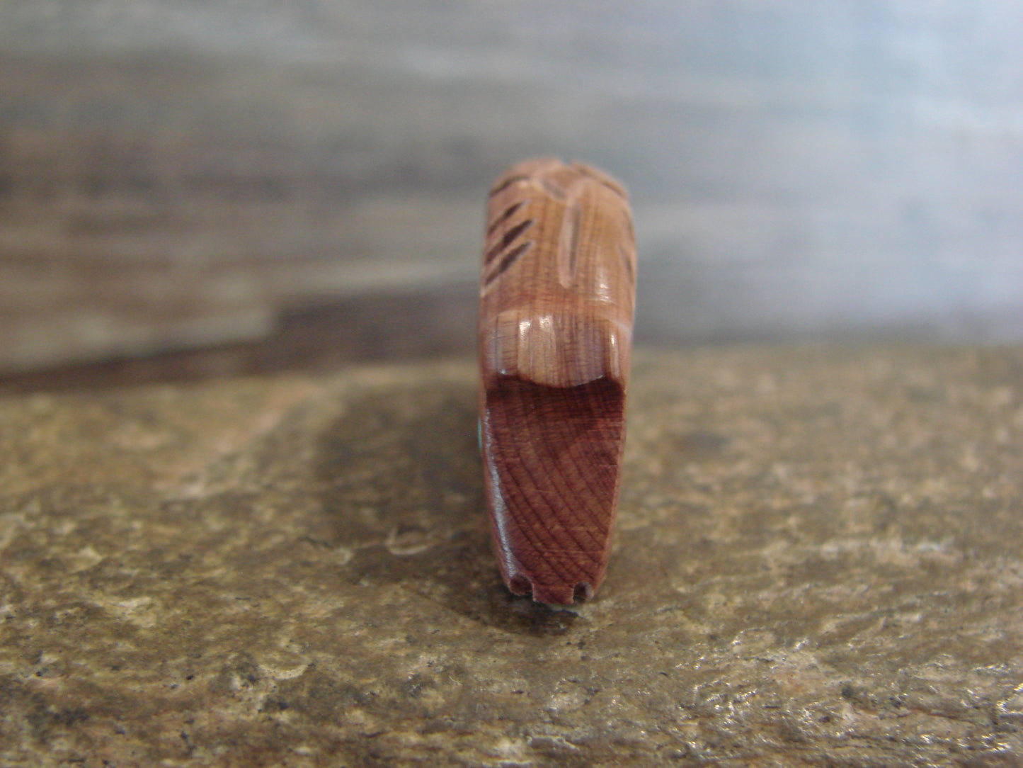 Native American Indian Hand Carved Cedar Bear Fetish - B. Phillips