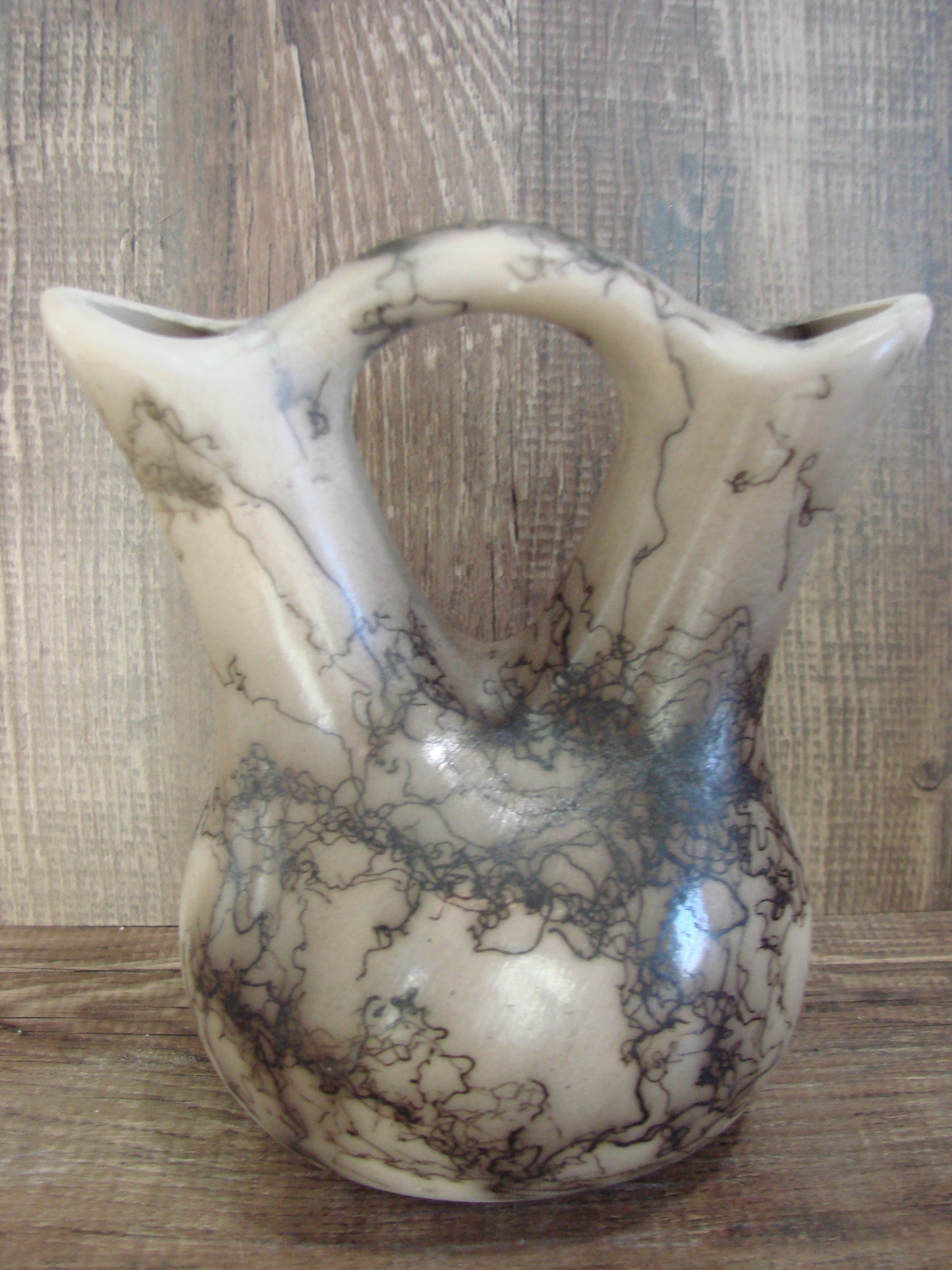 Small Native American Horse Hair Wedding Vase Pottery by Vail