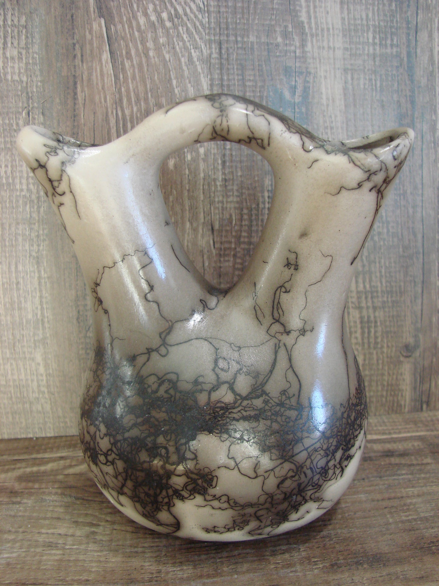 Small Native American Horse Hair Wedding Vase Pottery by Vail