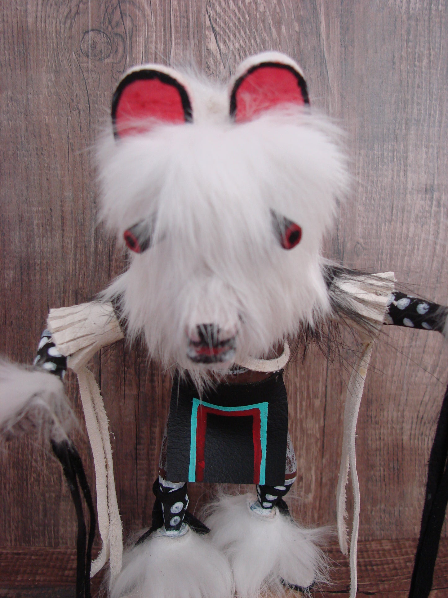 Native American Masked White Bear Kachina Dancer by RS