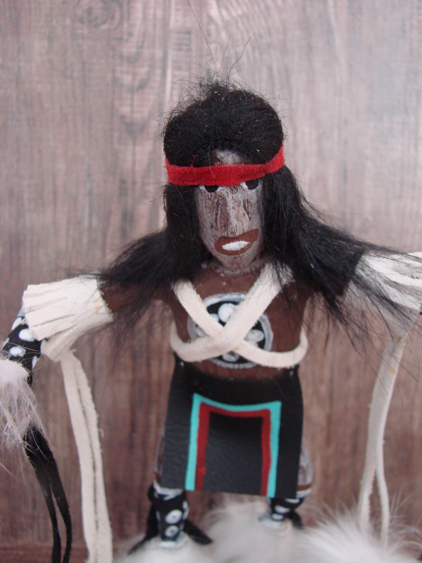 Native American Masked White Bear Kachina Dancer by RS