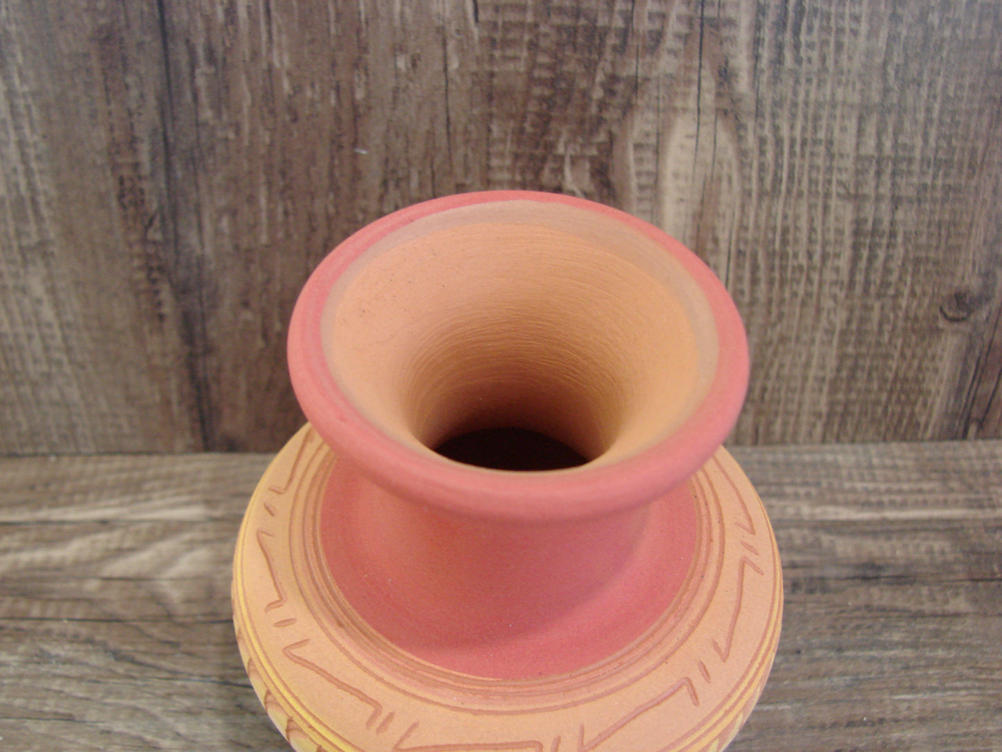 Small Native American Navajo Hand Etched & Hand Painted Pottery - Charlie