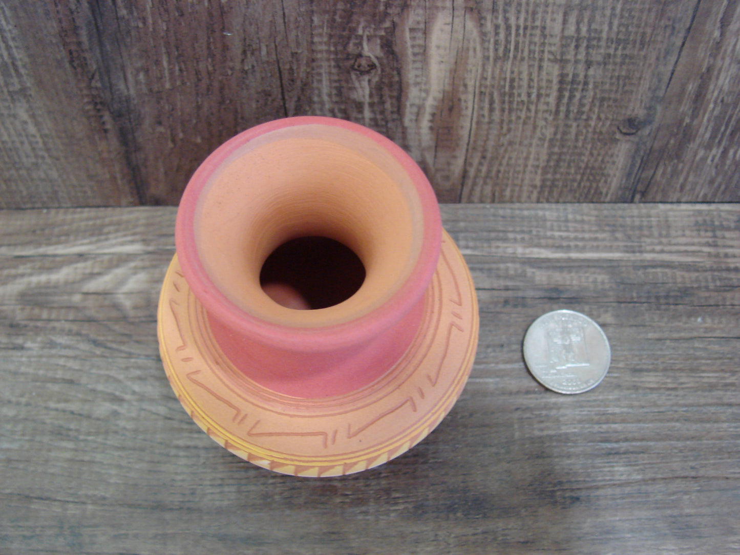 Small Native American Navajo Hand Etched & Hand Painted Pottery - Charlie