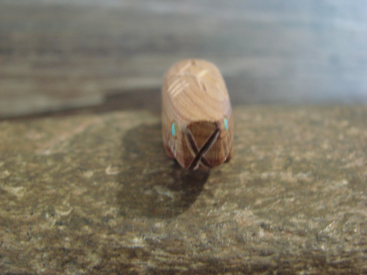 Native American Indian Hand Carved Cedar Beaver Fetish - B. Phillips