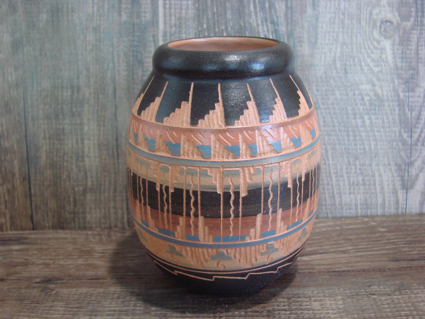 Native American Hand Etched & Hand Painted Pottery - Gilmore