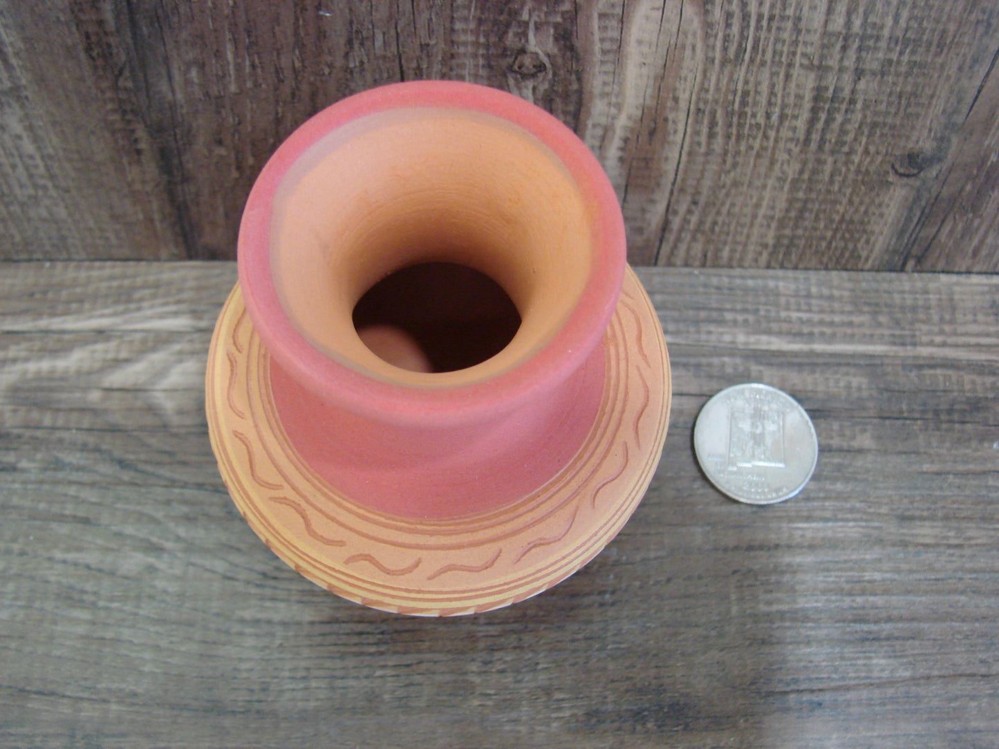 Small Native American Navajo Hand Etched & Hand Painted Pottery - Charlie