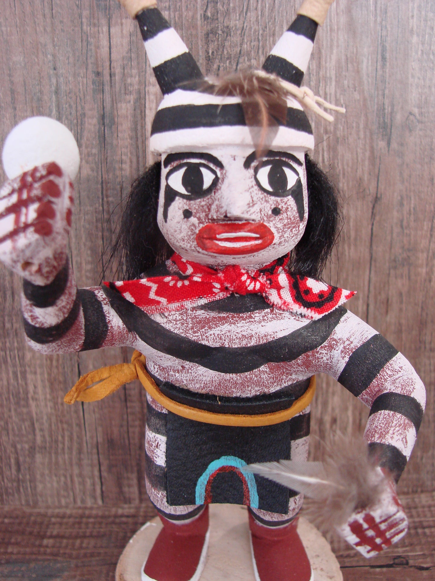 Native American Clown Kachina Dancer Signed Benally