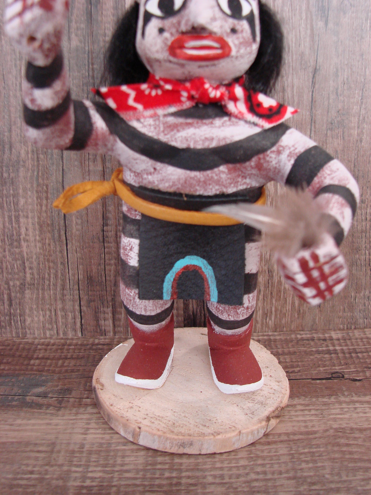 Native American Clown Kachina Dancer Signed Benally