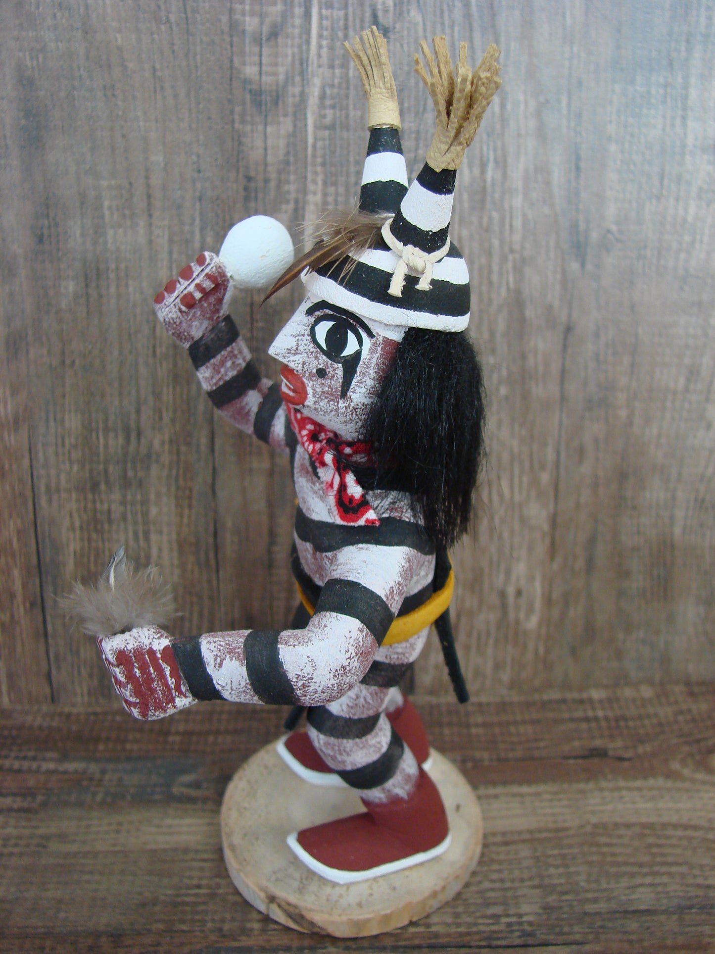 Native American Clown Kachina Dancer Signed Benally