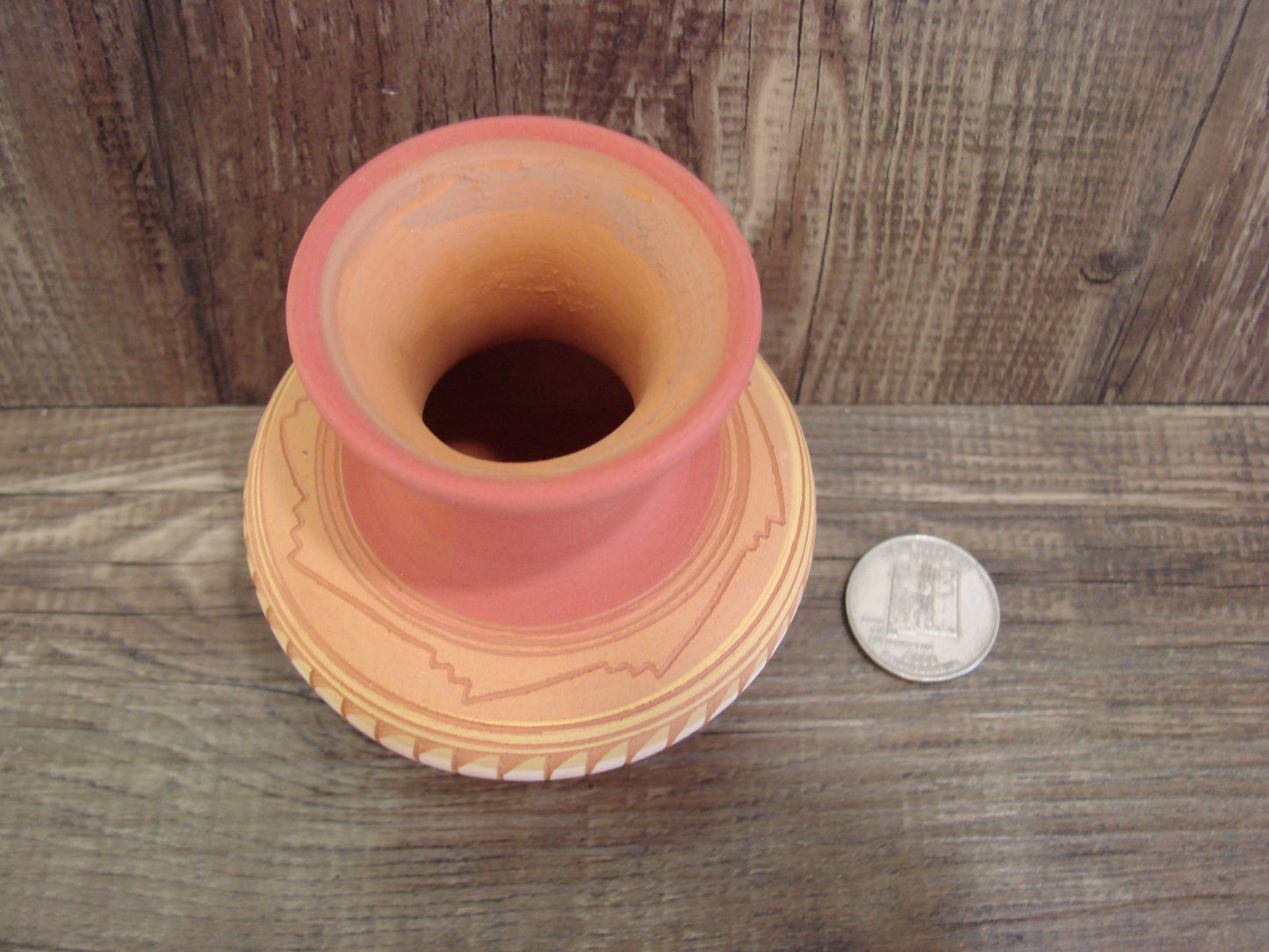 Small Native American Navajo Hand Etched & Hand Painted Pottery - Charlie