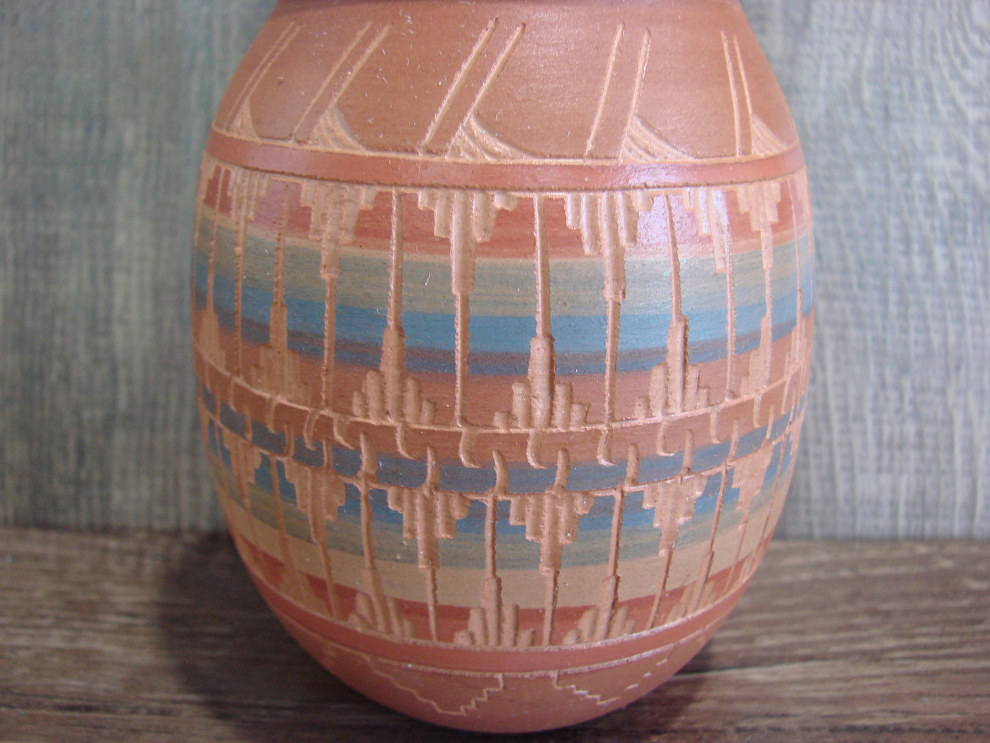 Native American Hand Etched & Hand Painted Pottery - Gilmore