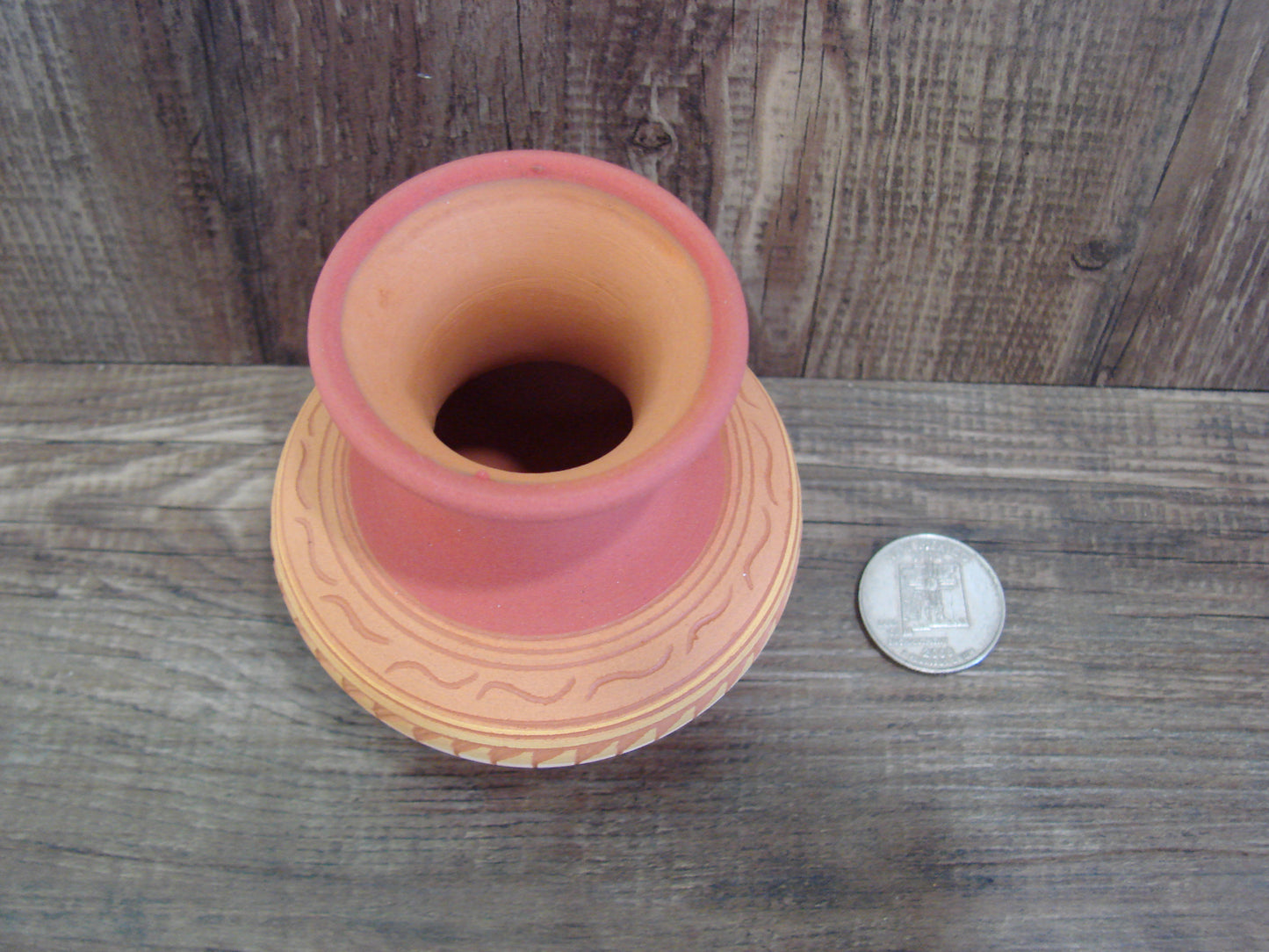 Small Native American Navajo Hand Etched & Hand Painted Pottery - Charlie