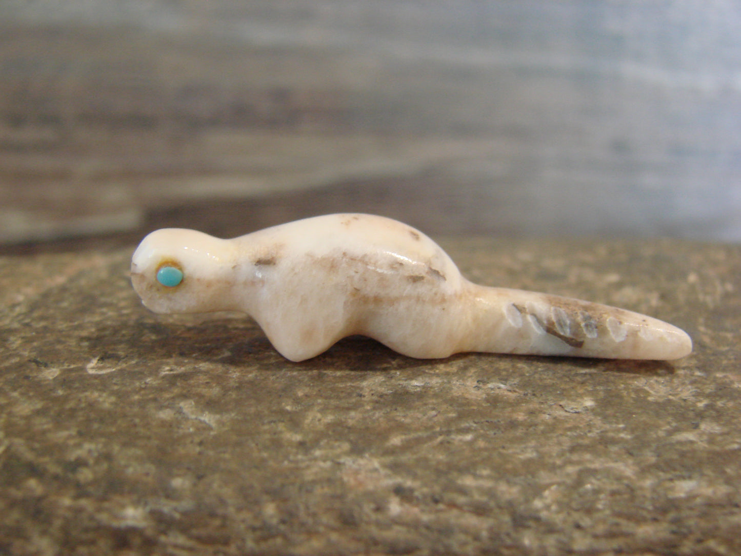 Native American Indian Hand Carved Rose Quartz Otter Fetish - B. Phillips