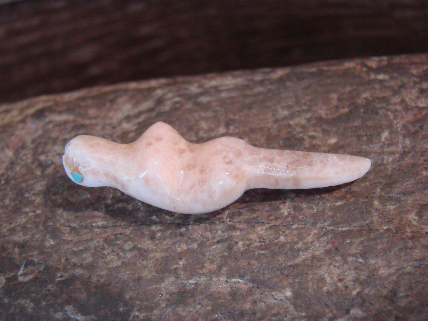 Native American Indian Hand Carved Rose Quartz Otter Fetish - B. Phillips