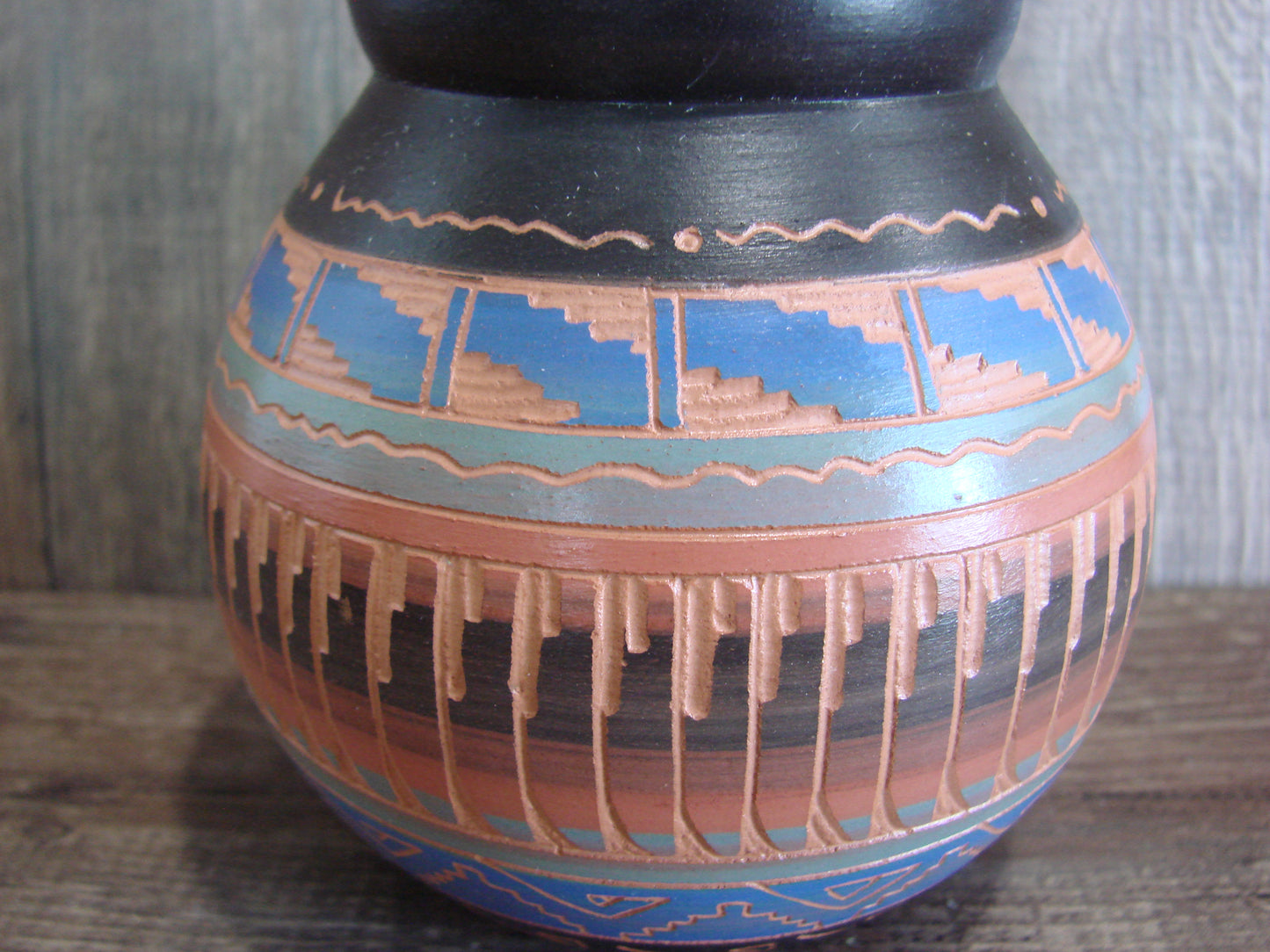Native American Hand Etched & Hand Painted Pottery - Gilmore