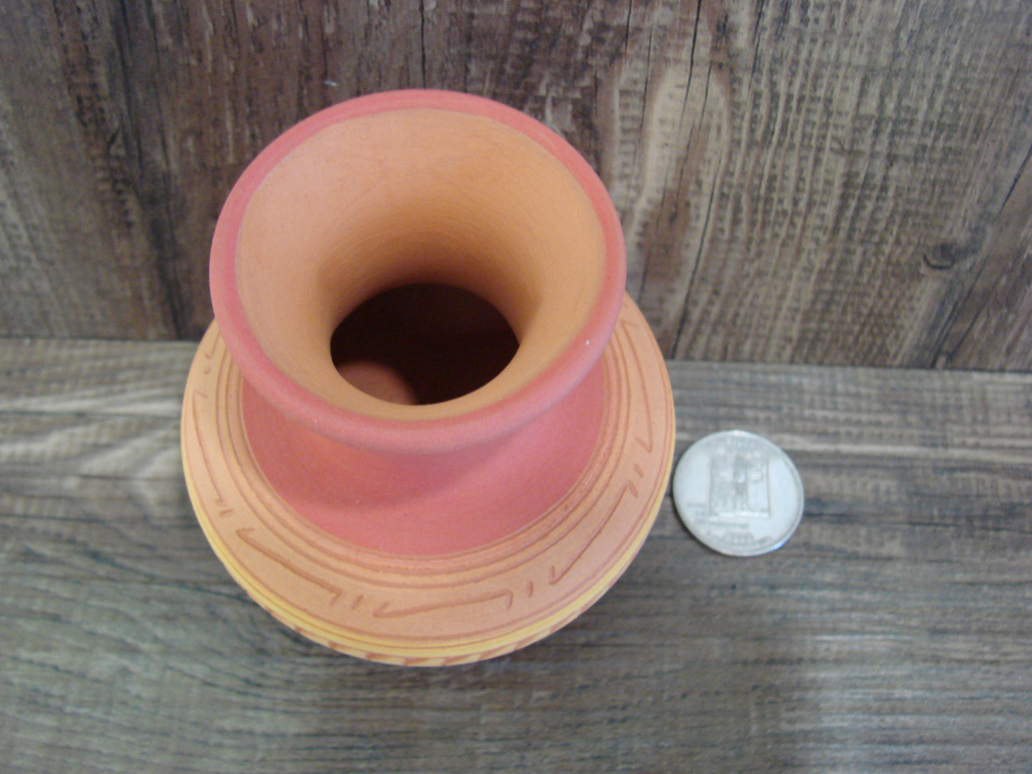 Small Native American Navajo Hand Etched & Hand Painted Pottery - Charlie