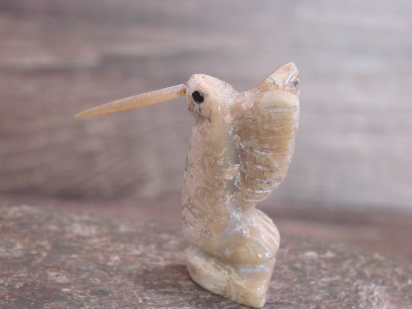 Native American Zuni Indian Jasper Hummingbird Fetish by Justin Red Elk
