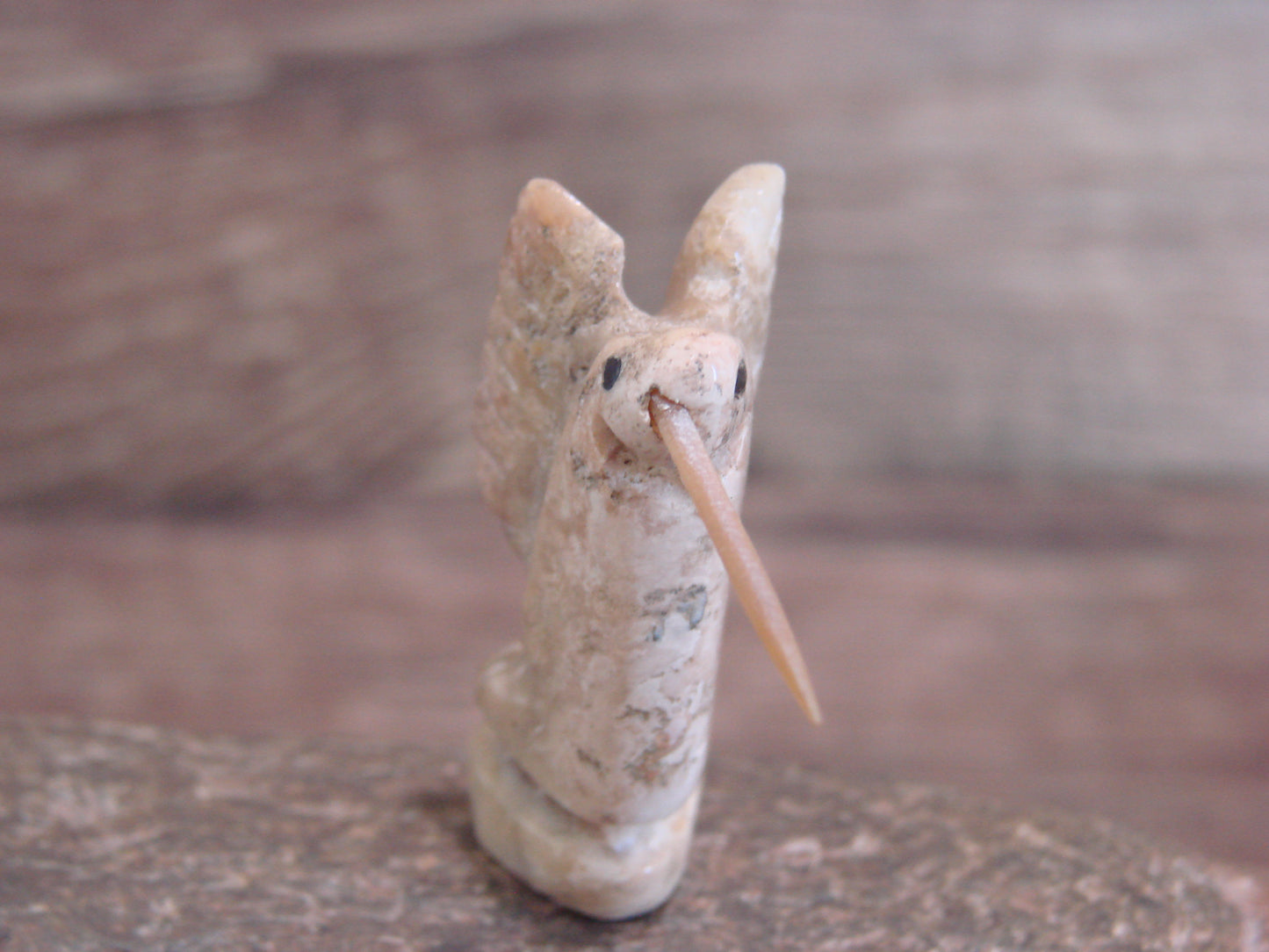 Native American Zuni Indian Jasper Hummingbird Fetish by Justin Red Elk