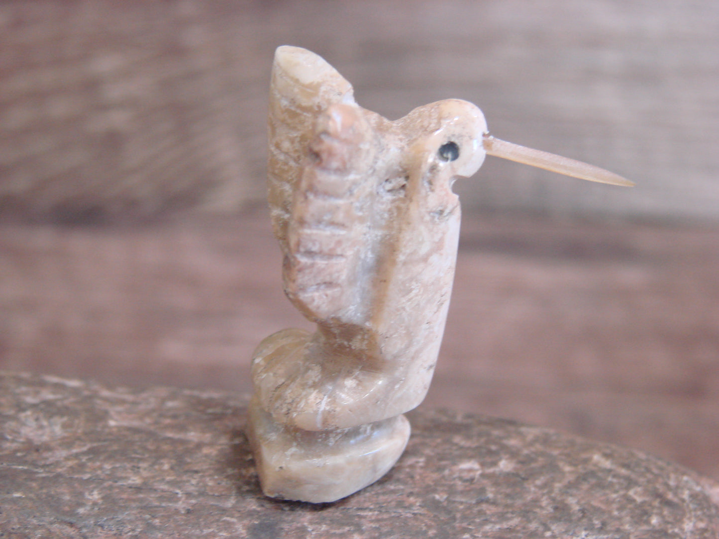 Native American Zuni Indian Jasper Hummingbird Fetish by Justin Red Elk