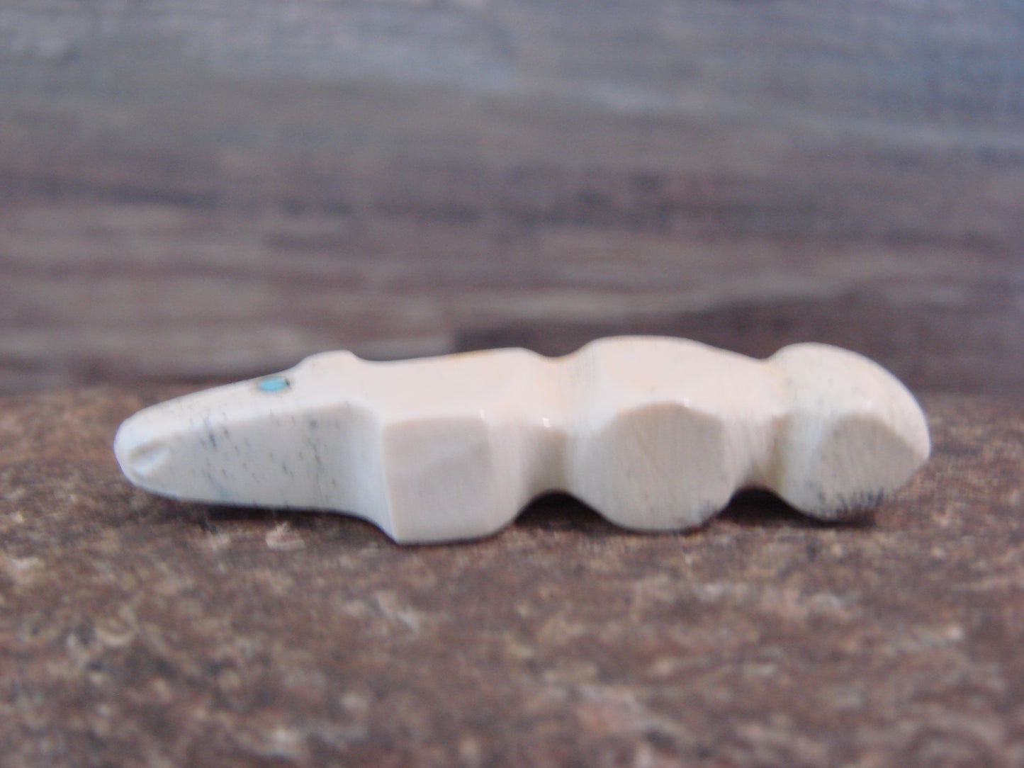 Native American Indian Hand Carved Fish Rock Wolf Fetish - B. Phillips