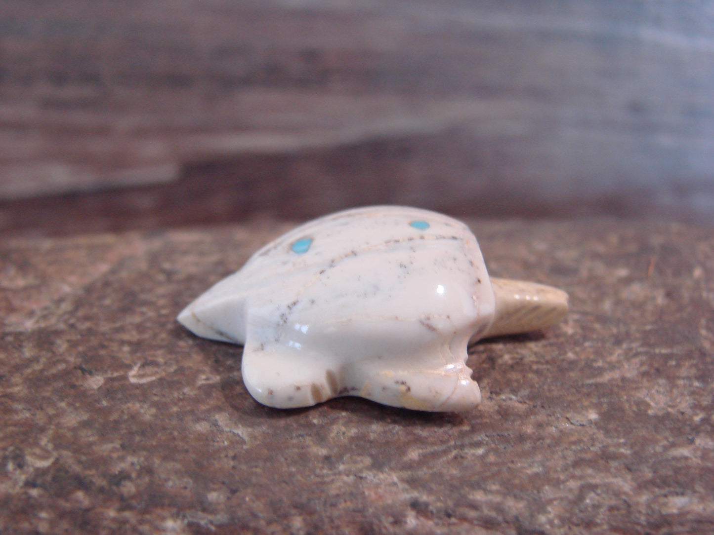 Native American Indian Hand Carved Fish Rock Ant Eater Fetish - B. Phillips
