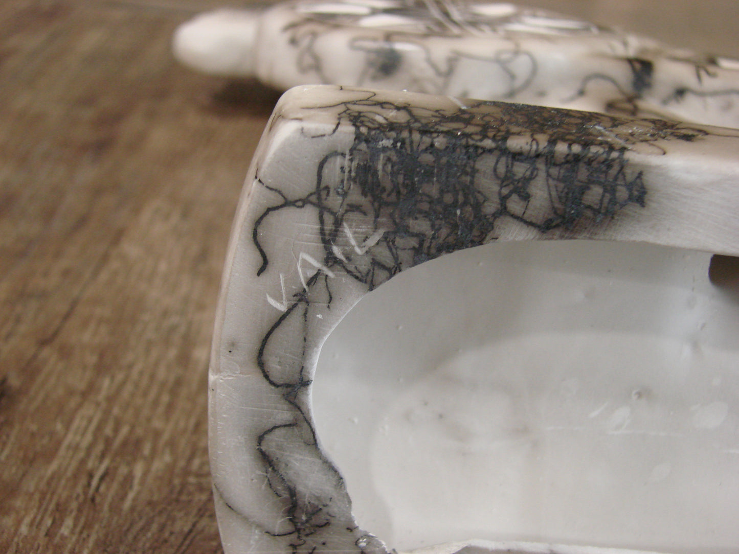 Native American Pottery Horse Hair Kokopelli Sculpture by Vail