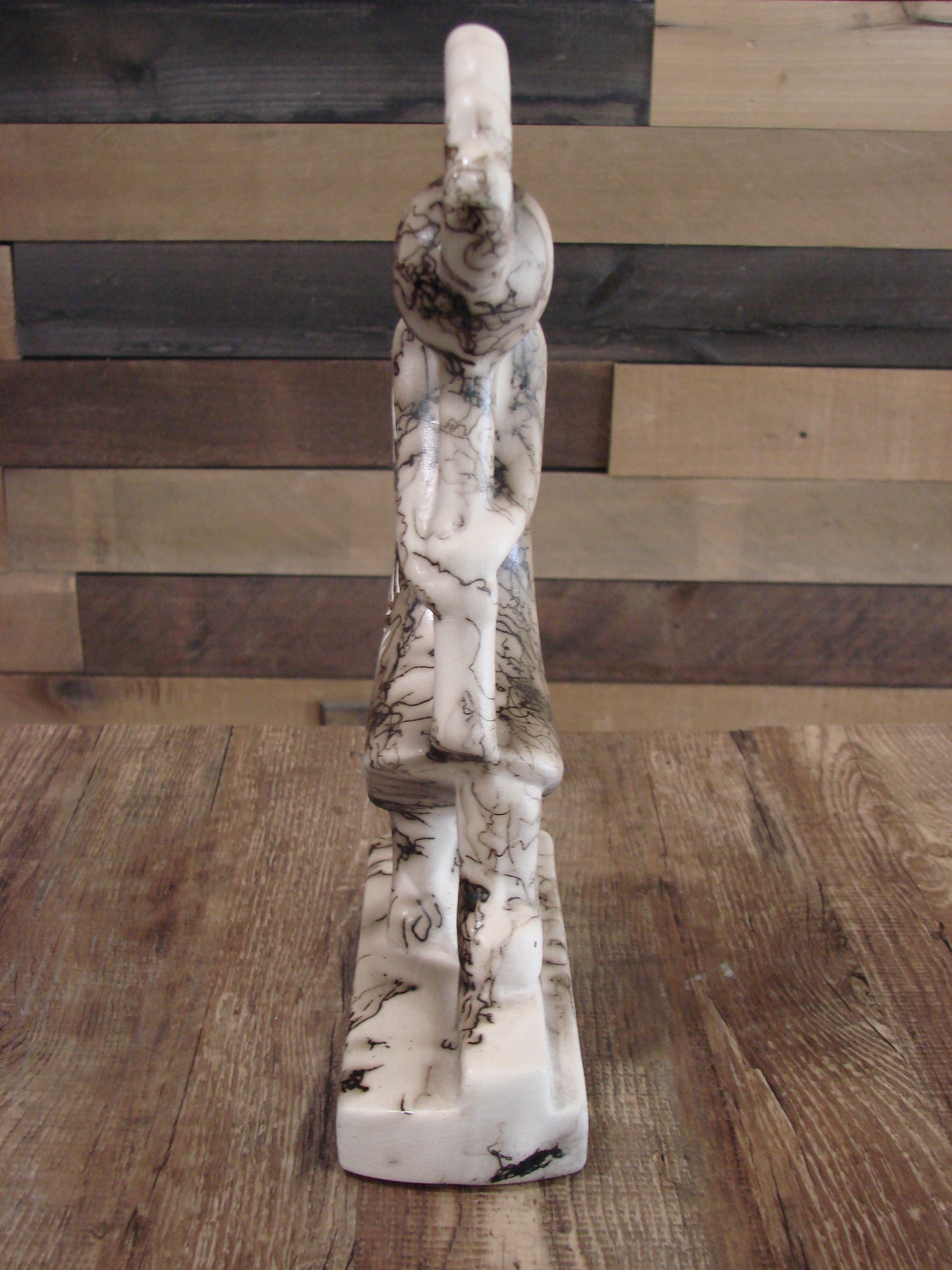 Native American Pottery Horse Hair Kokopelli Sculpture by Vail