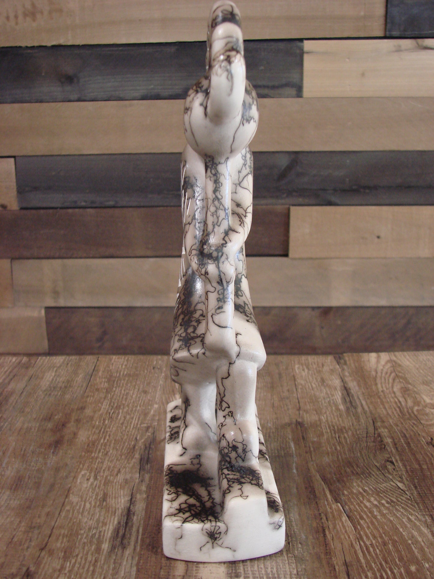 Native American Pottery Horse Hair Kokopelli Sculpture by Vail