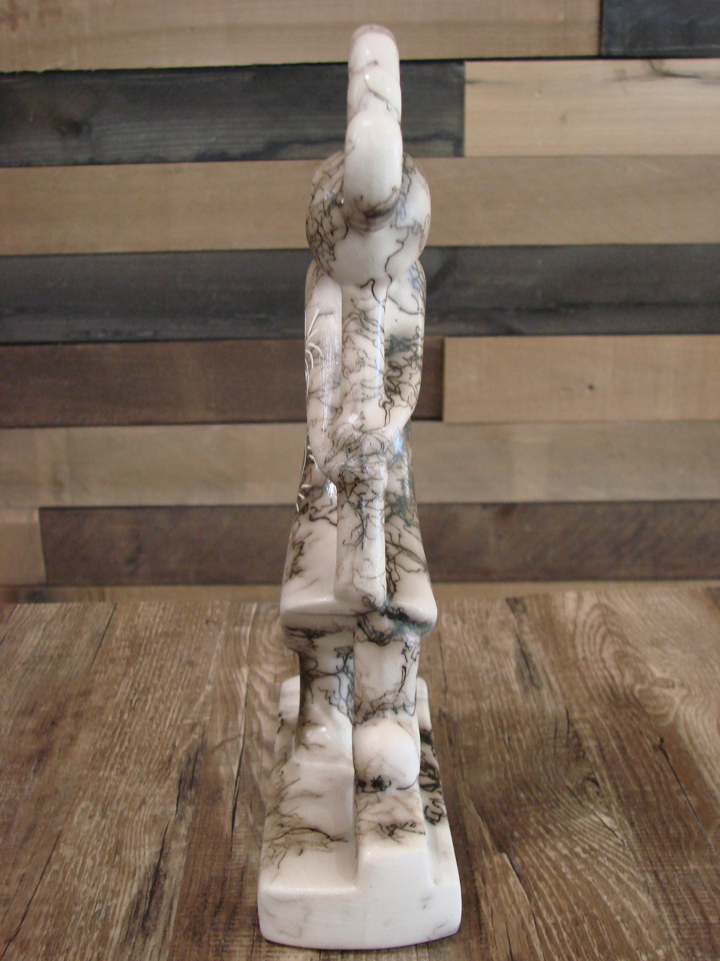 Native American Pottery Horse Hair Kokopelli Sculpture by Vail