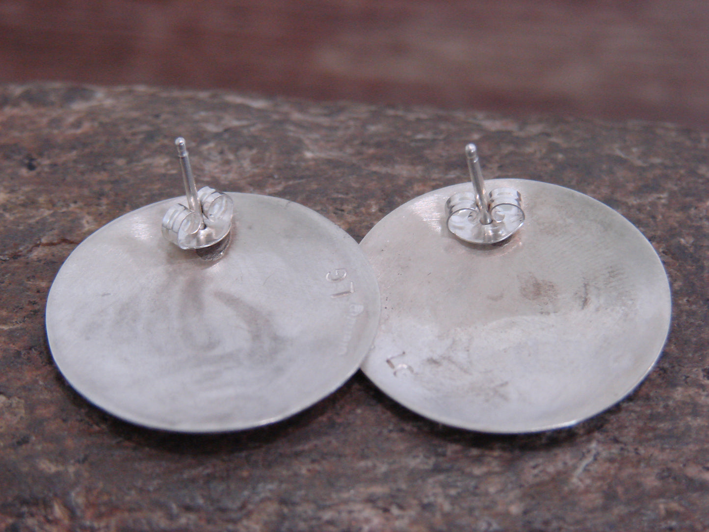 Native American Sterling Silver Bear Paw Post Earrings by Lester Gene