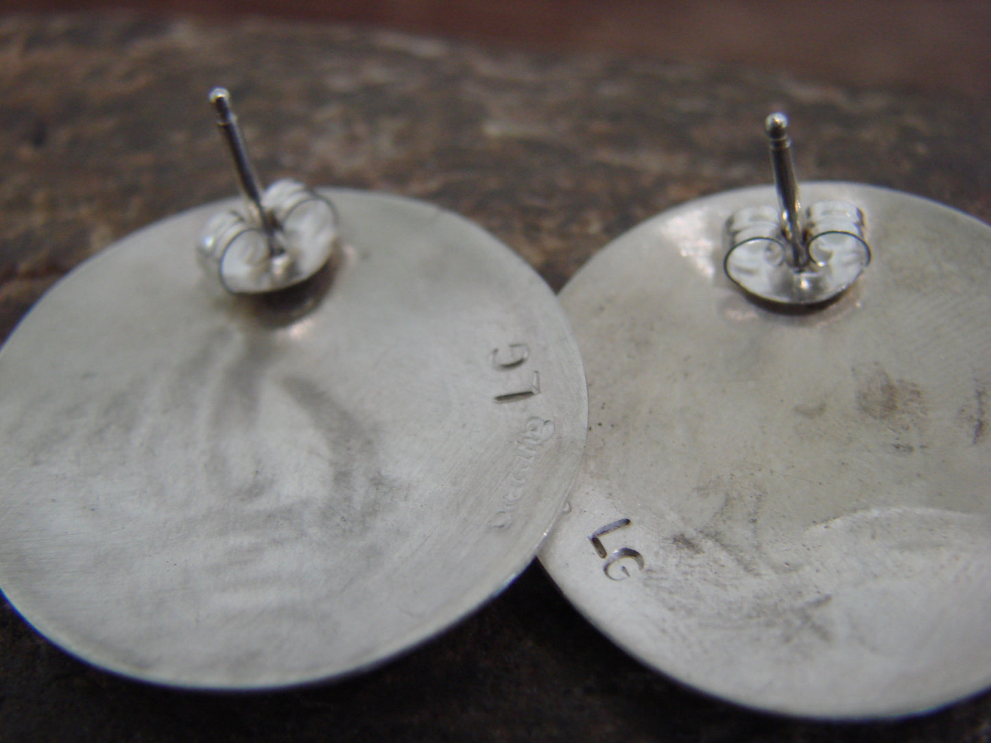 Native American Sterling Silver Bear Paw Post Earrings by Lester Gene