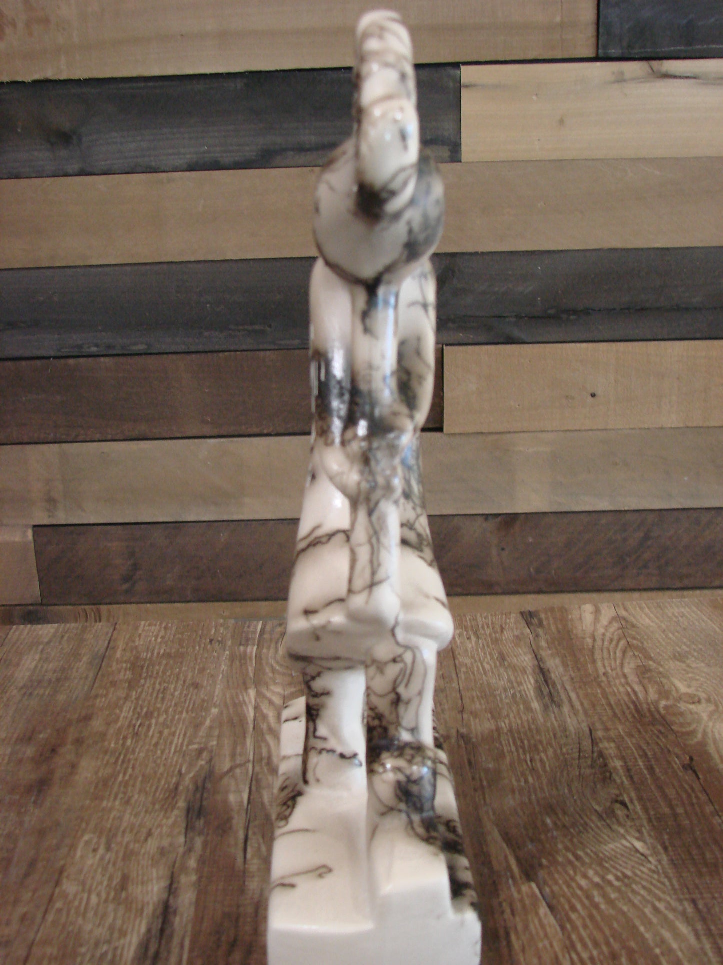 Native American Pottery Horse Hair Kokopelli Sculpture by Vail