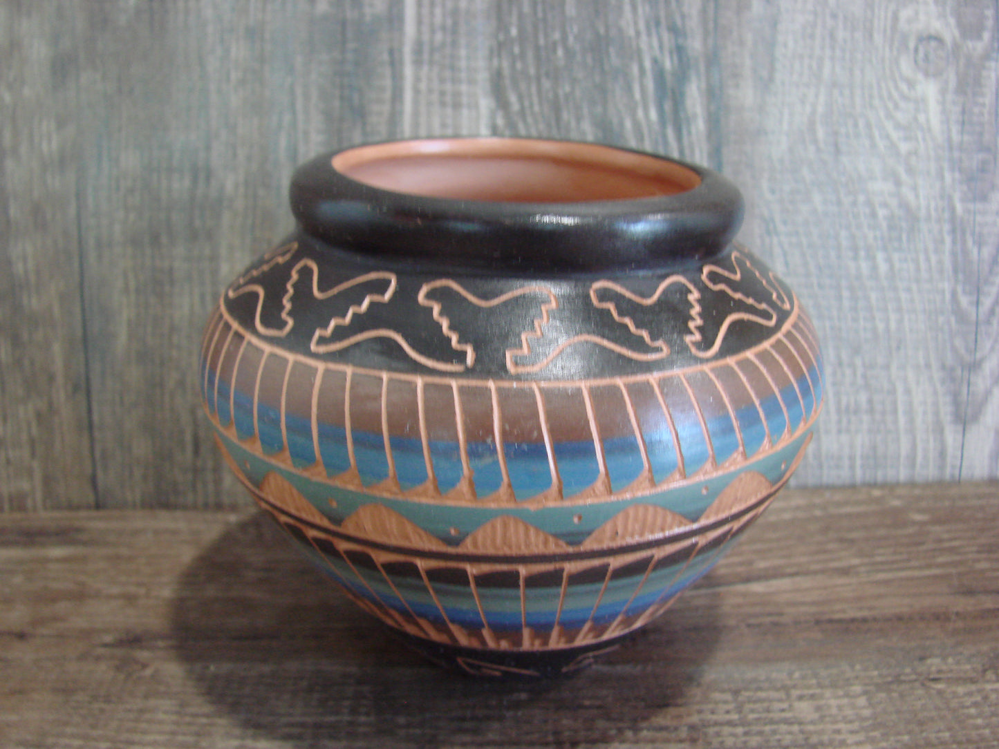 Native American Hand Etched & Hand Painted Pottery - Gilmore