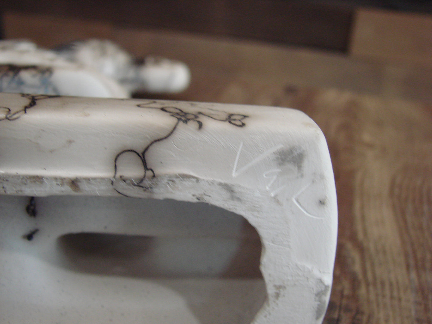 Native American Pottery Horse Hair Kokopelli Sculpture by Vail