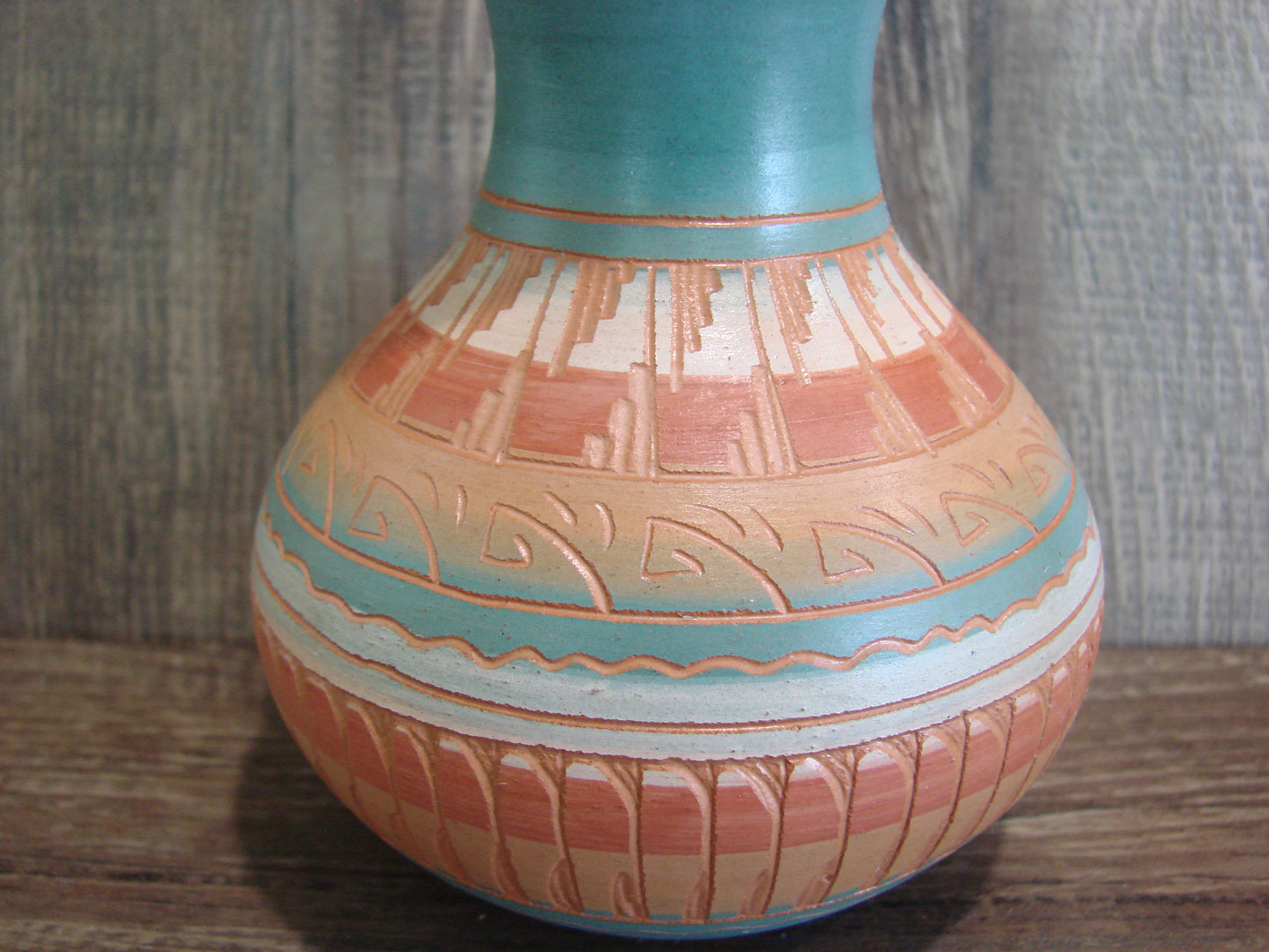 Native American Hand Etched & Hand Painted Pottery - Gilmore