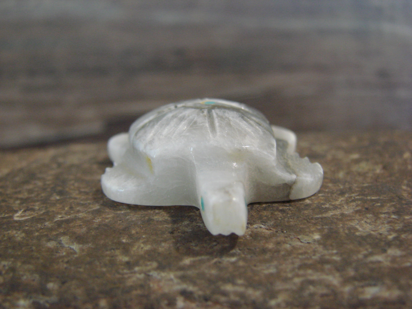 Native American Indian Hand Carved Alabaster Turtle Fetish - B. Phillips